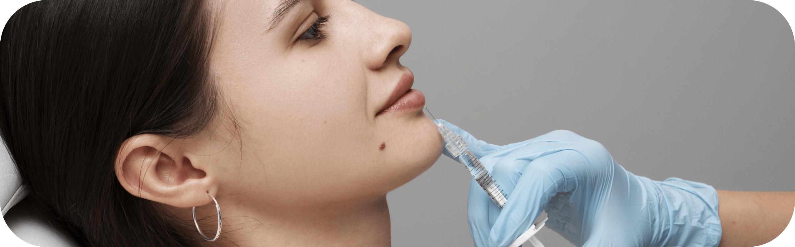 Dermal Filler treatment on a womans jawline