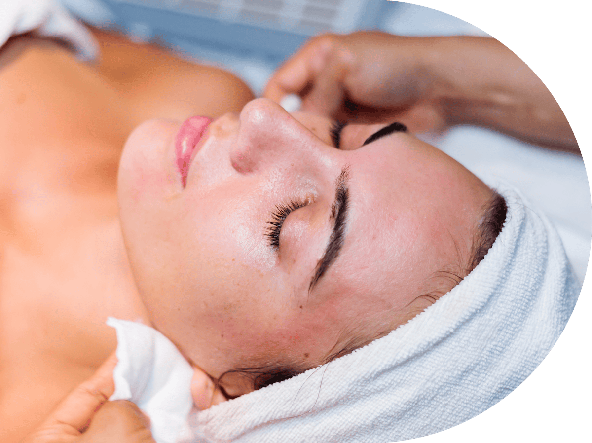 Woman getting Cosmelan treatment