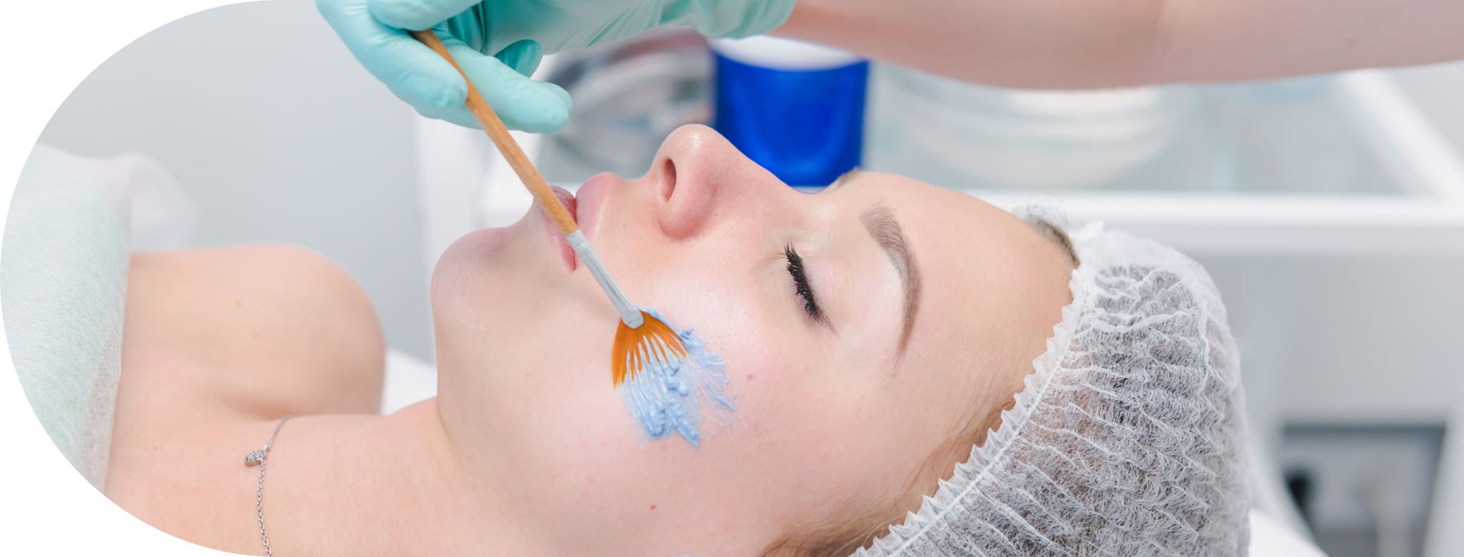Woman having Obagi Blue Peel treatment