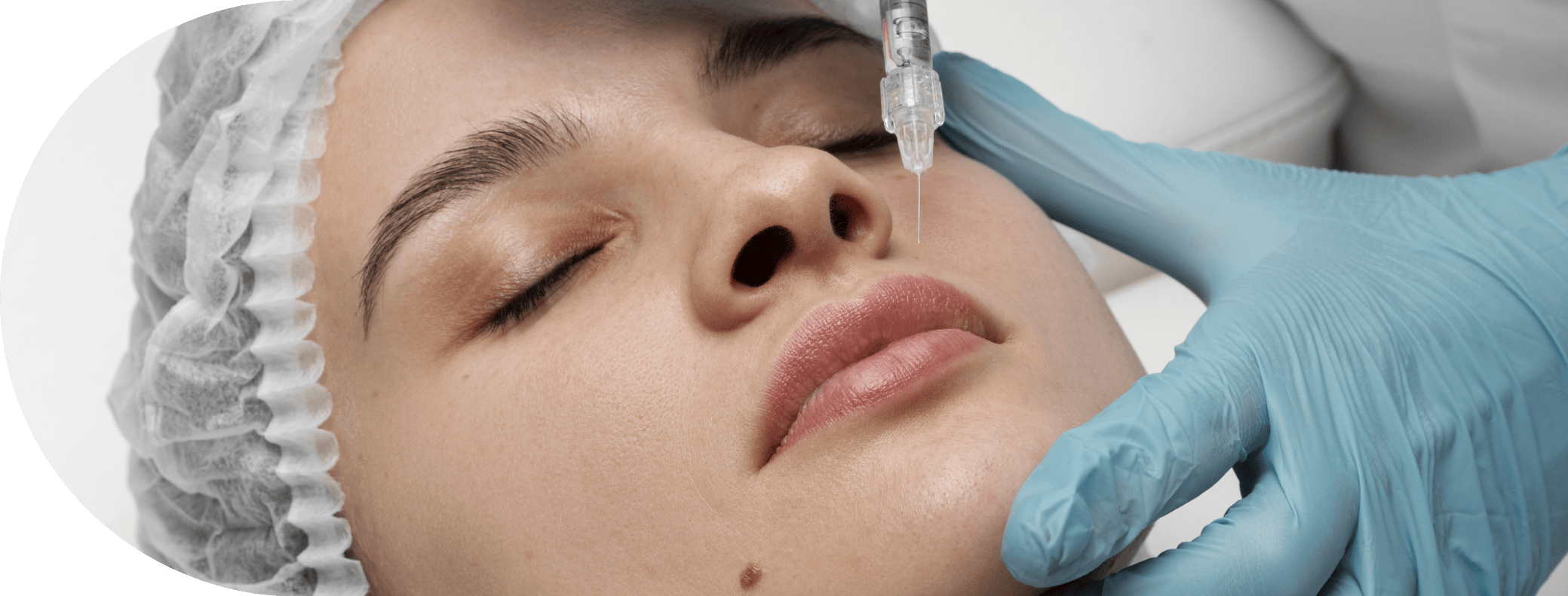 woman having lip filler treatment