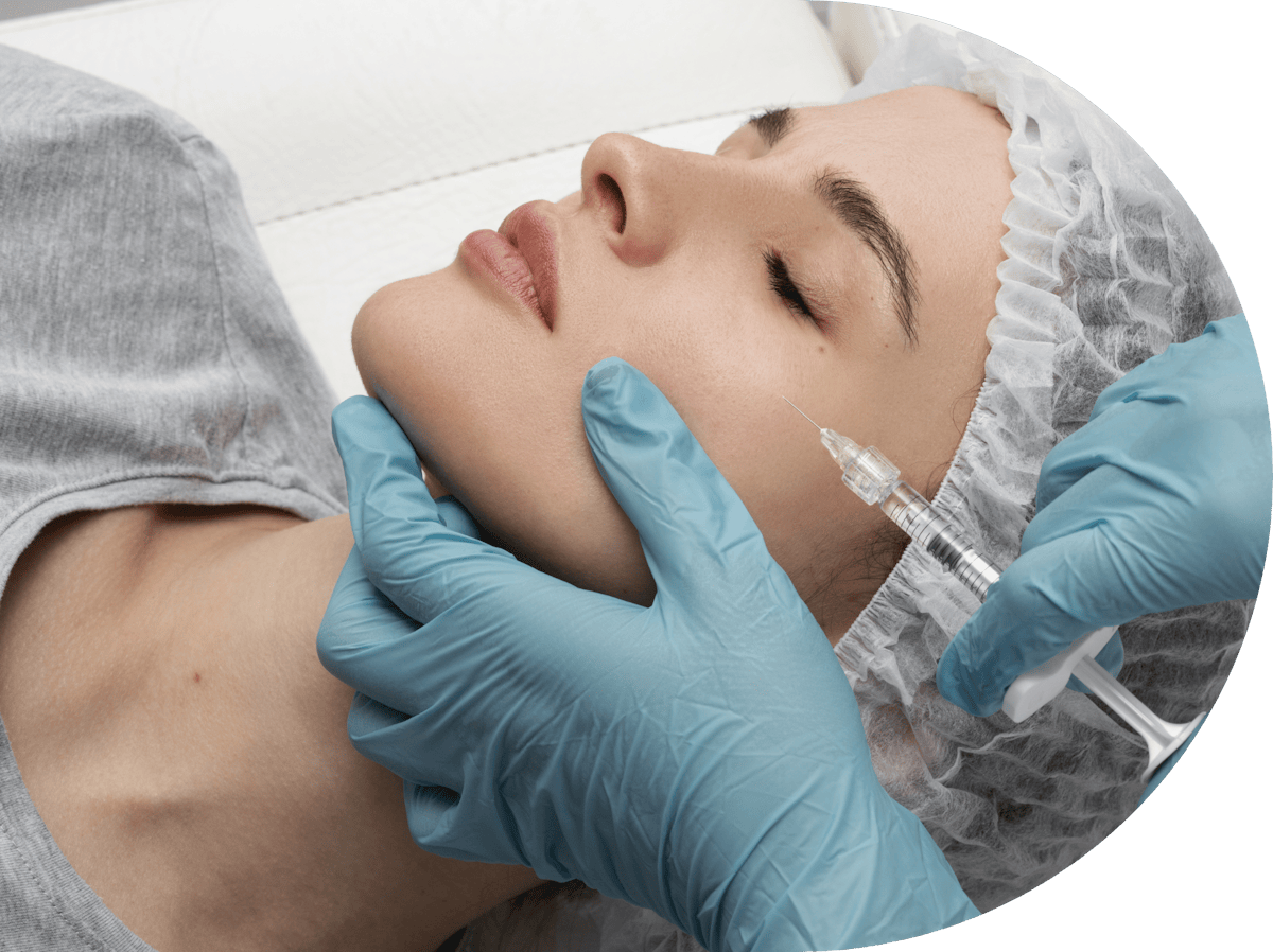 woman having cheek filler treatment