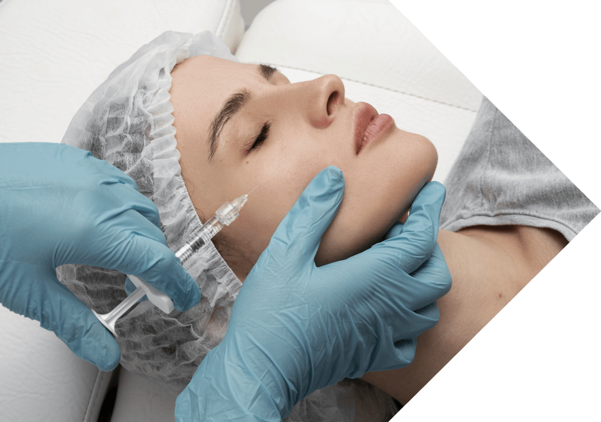 young woman having cheek filler