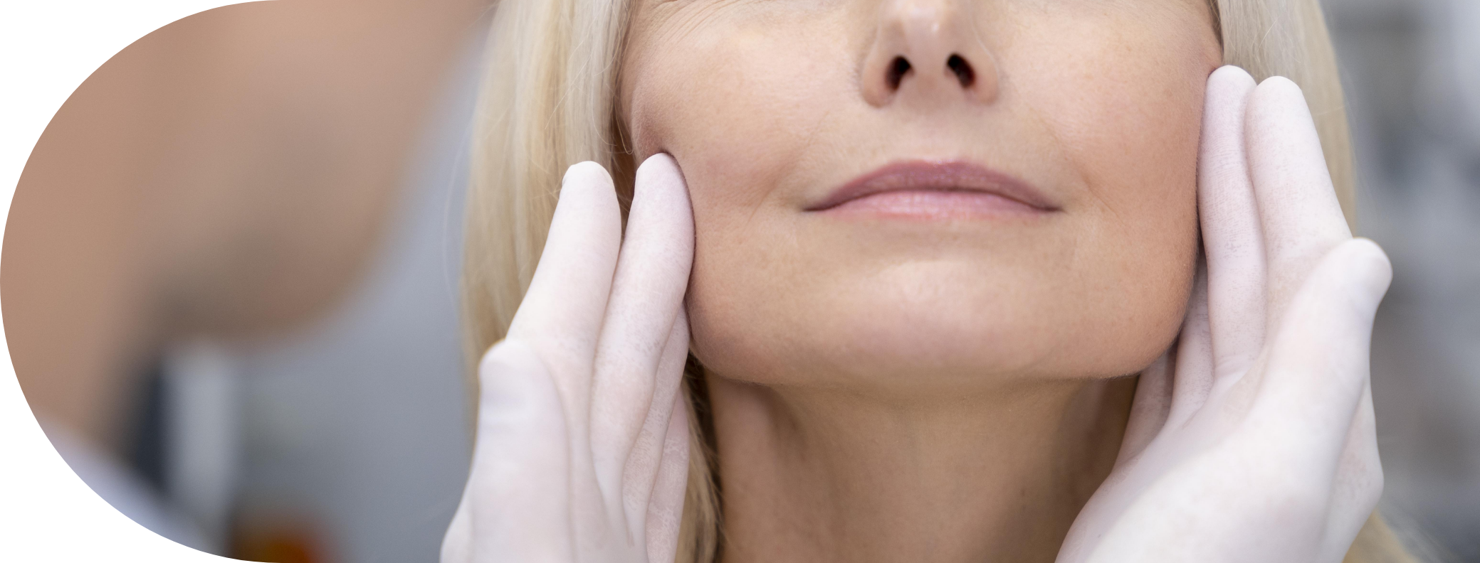 woman having her masseter examined