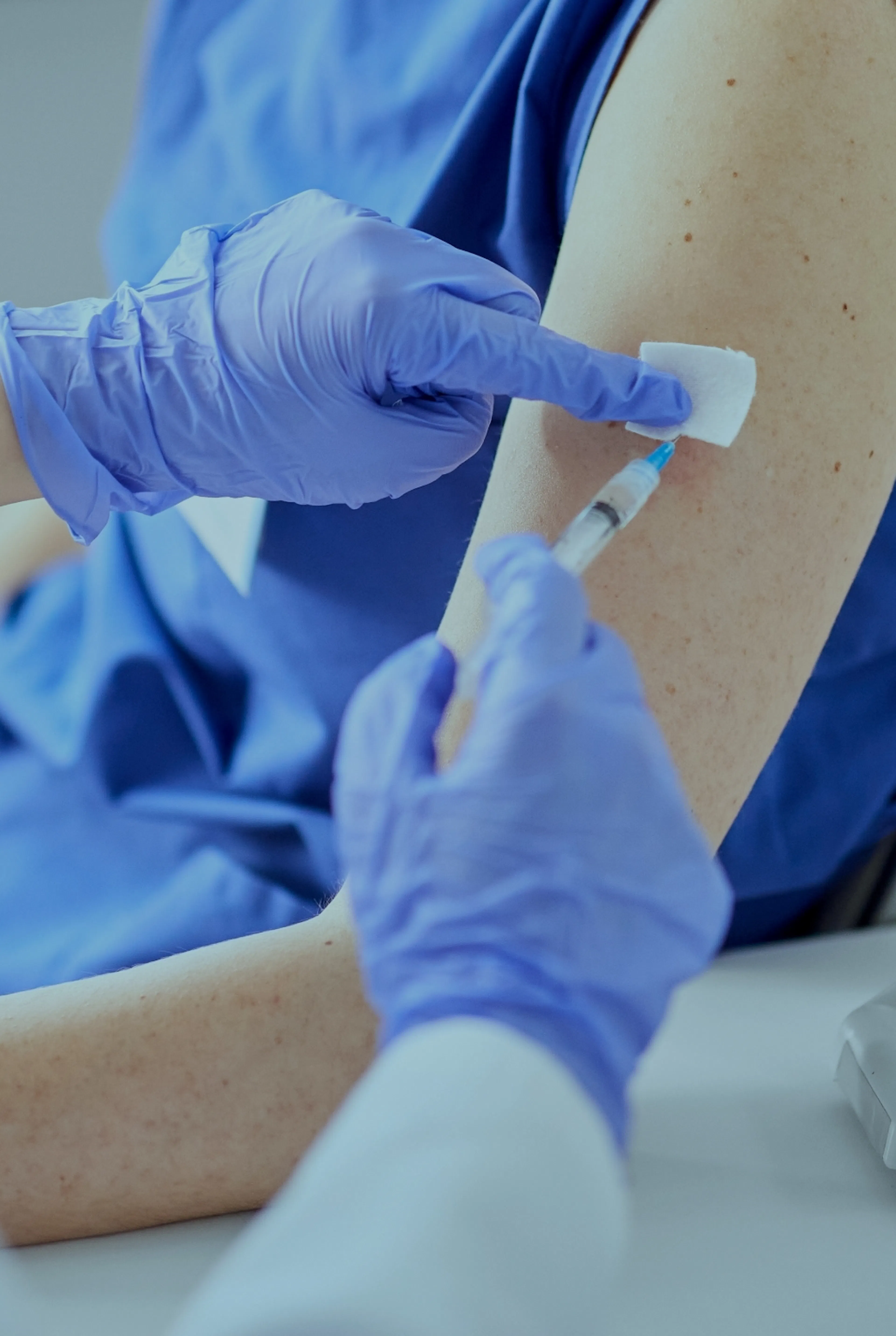 Woman having a Hepatitis A vaccine