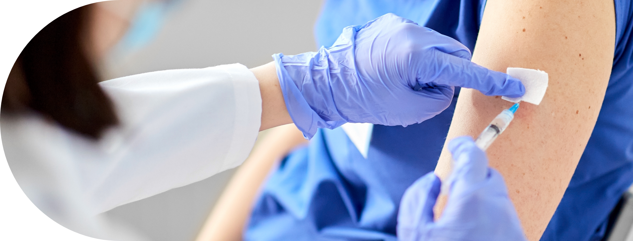 Woman having a Hepatitis A vaccine