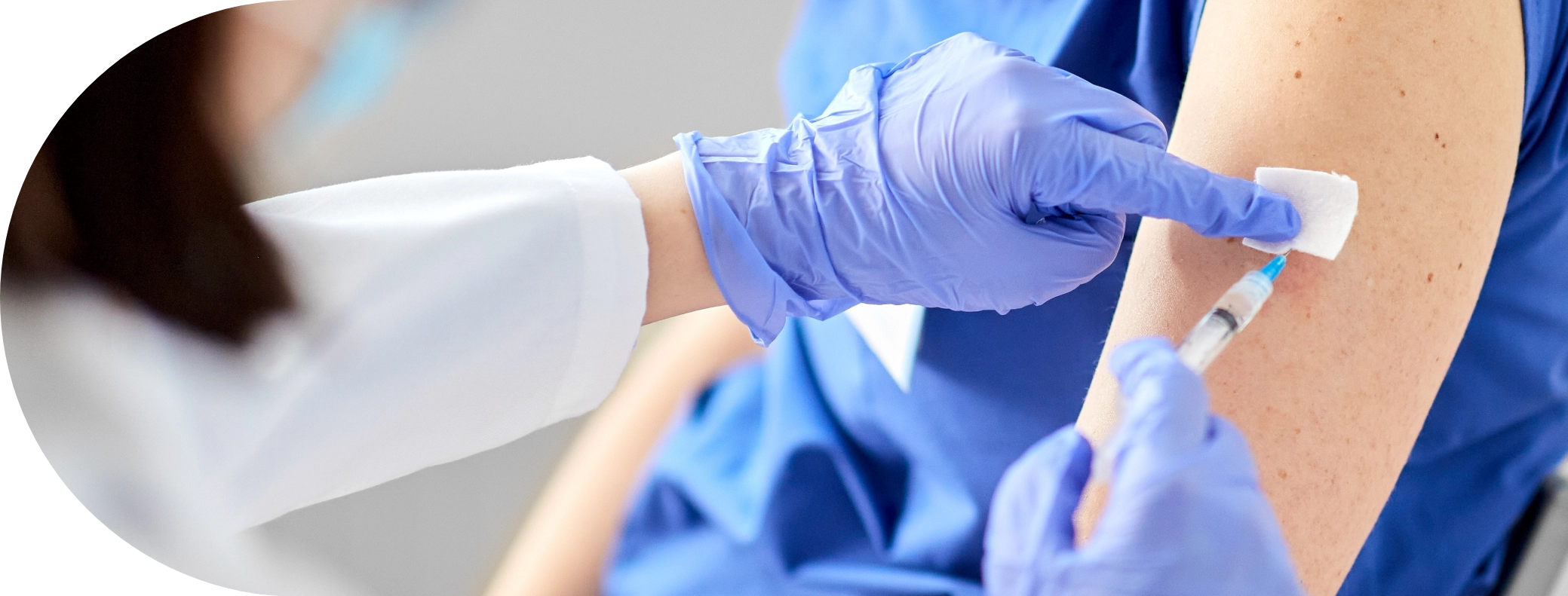Woman having a Hepatitis A vaccine