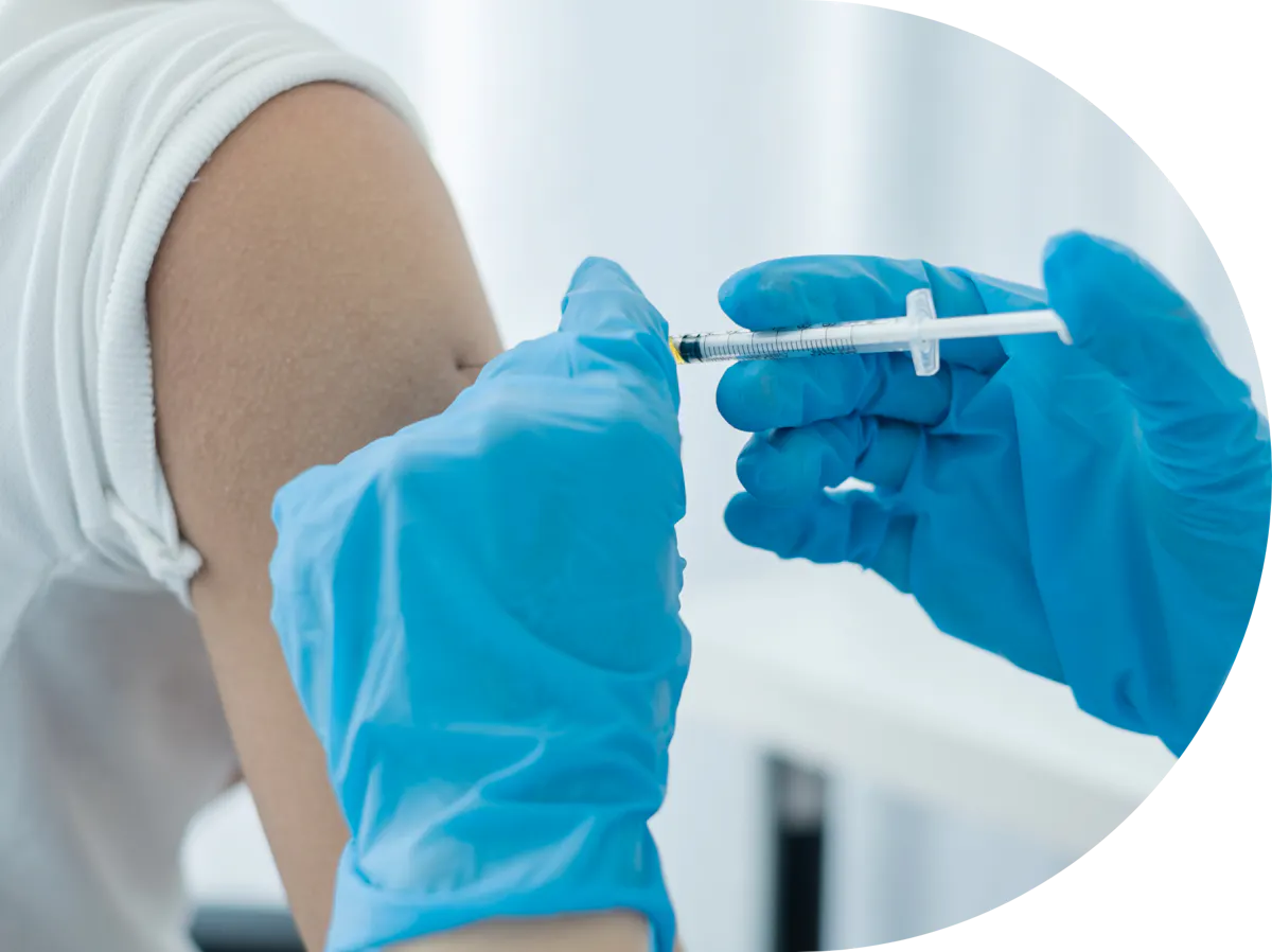 Hepititas B vaccine being administered into an arm