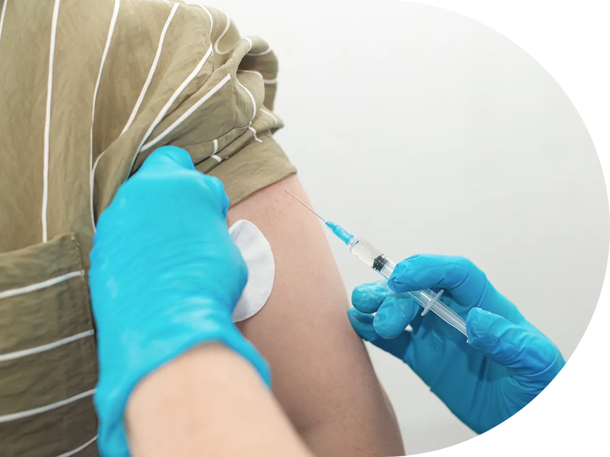 Young boy having the Tick-borne Encephalitis Vaccine