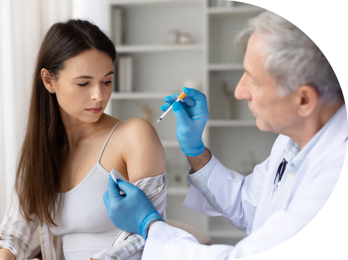 woman having a Japanese Encephalitis Vaccine