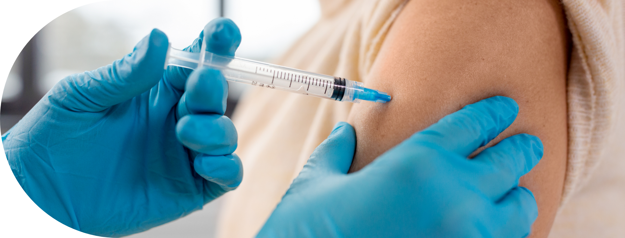 Patient having a vaccination in the arm