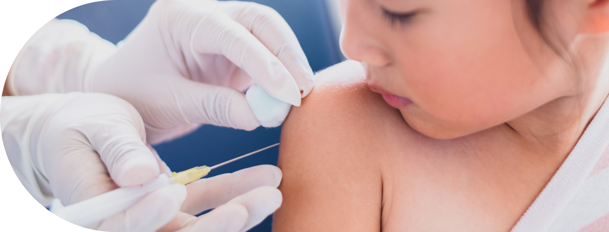 Toddler having MMR vaccine