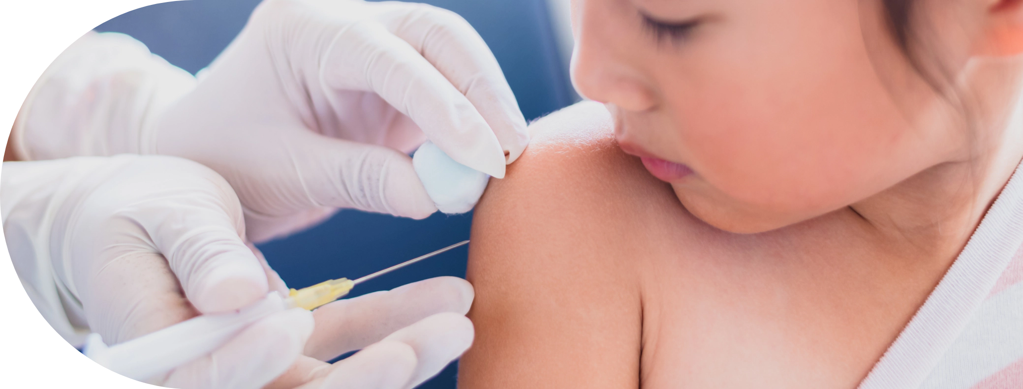 Toddler having MMR vaccine