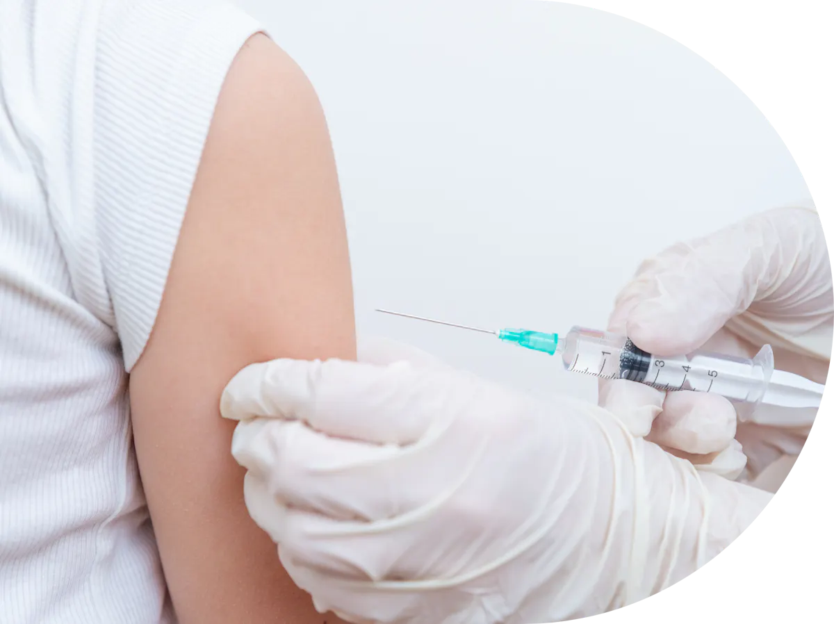 MMR vaccine being administered