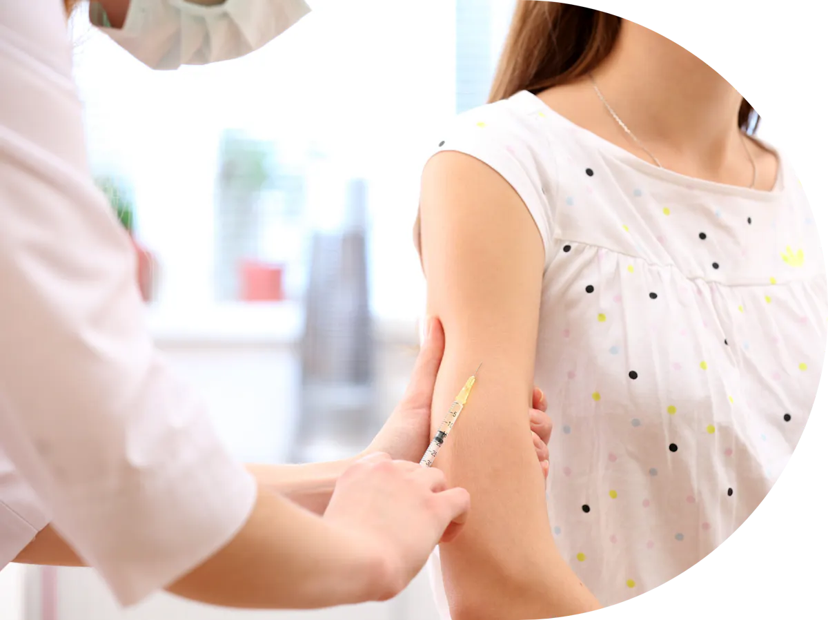 patient having an MMRV vaccination