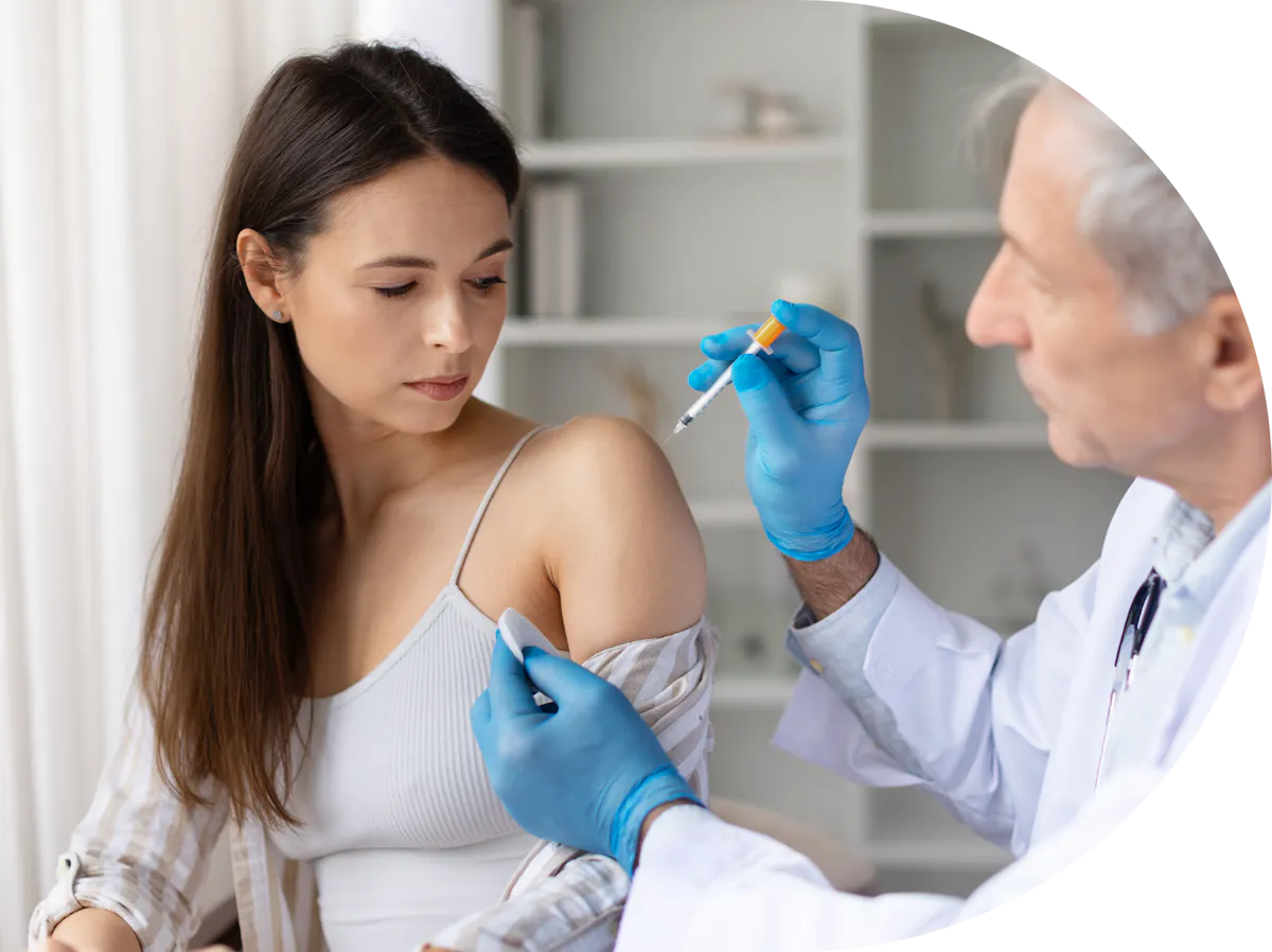 Woman receiving Vitamin B12 Injection