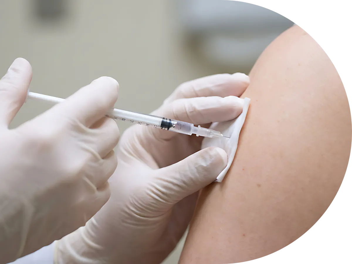 Hayfever injection being administered