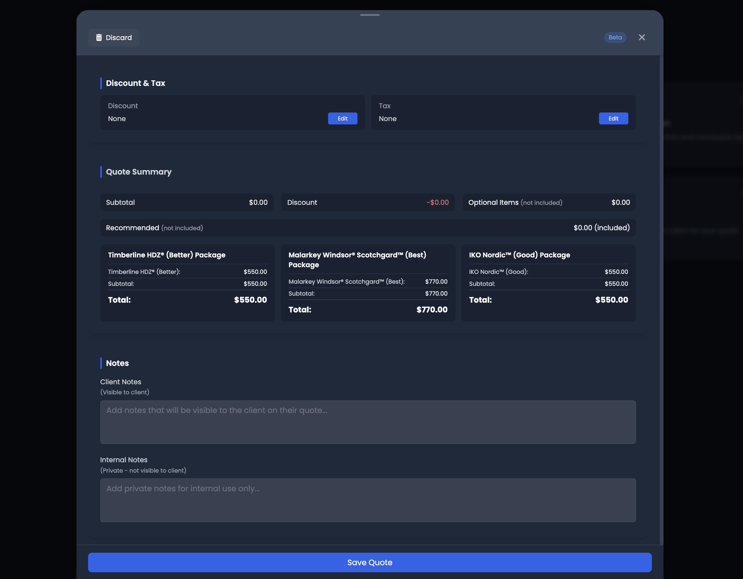 Building & Sending Your First Quote | SkyQuote Help Center