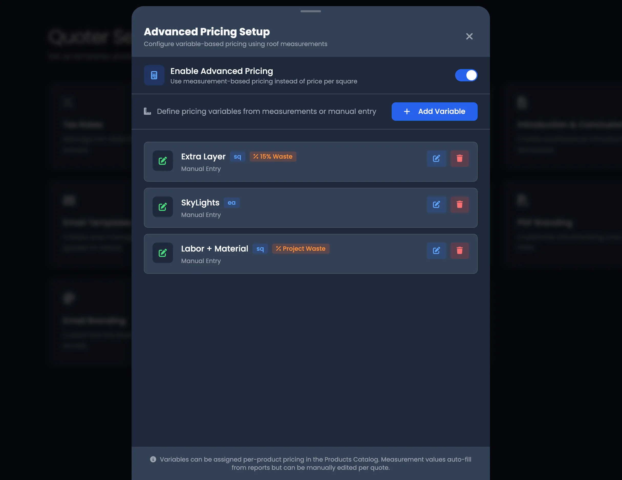 Advanced Pricing