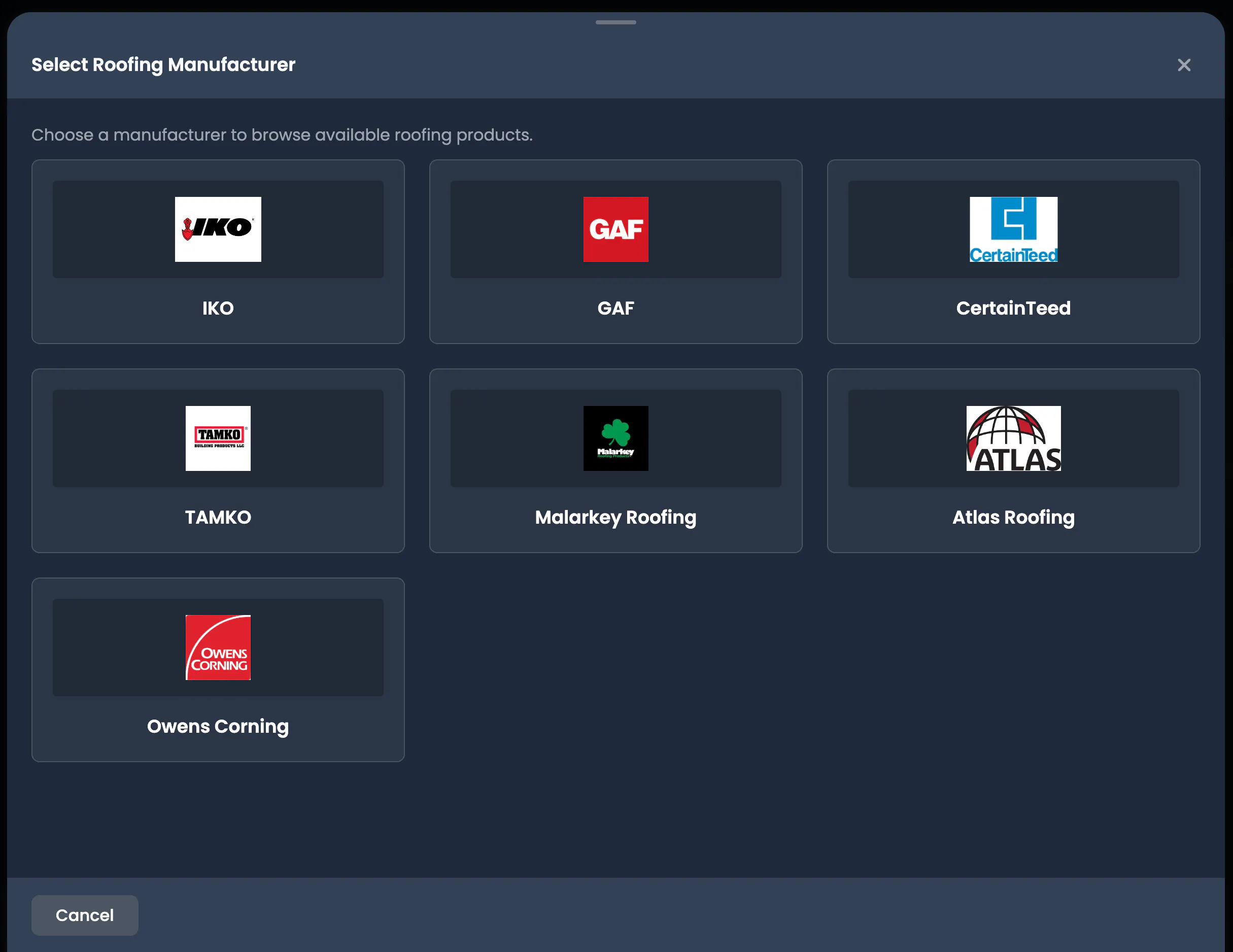 Catalog Selection