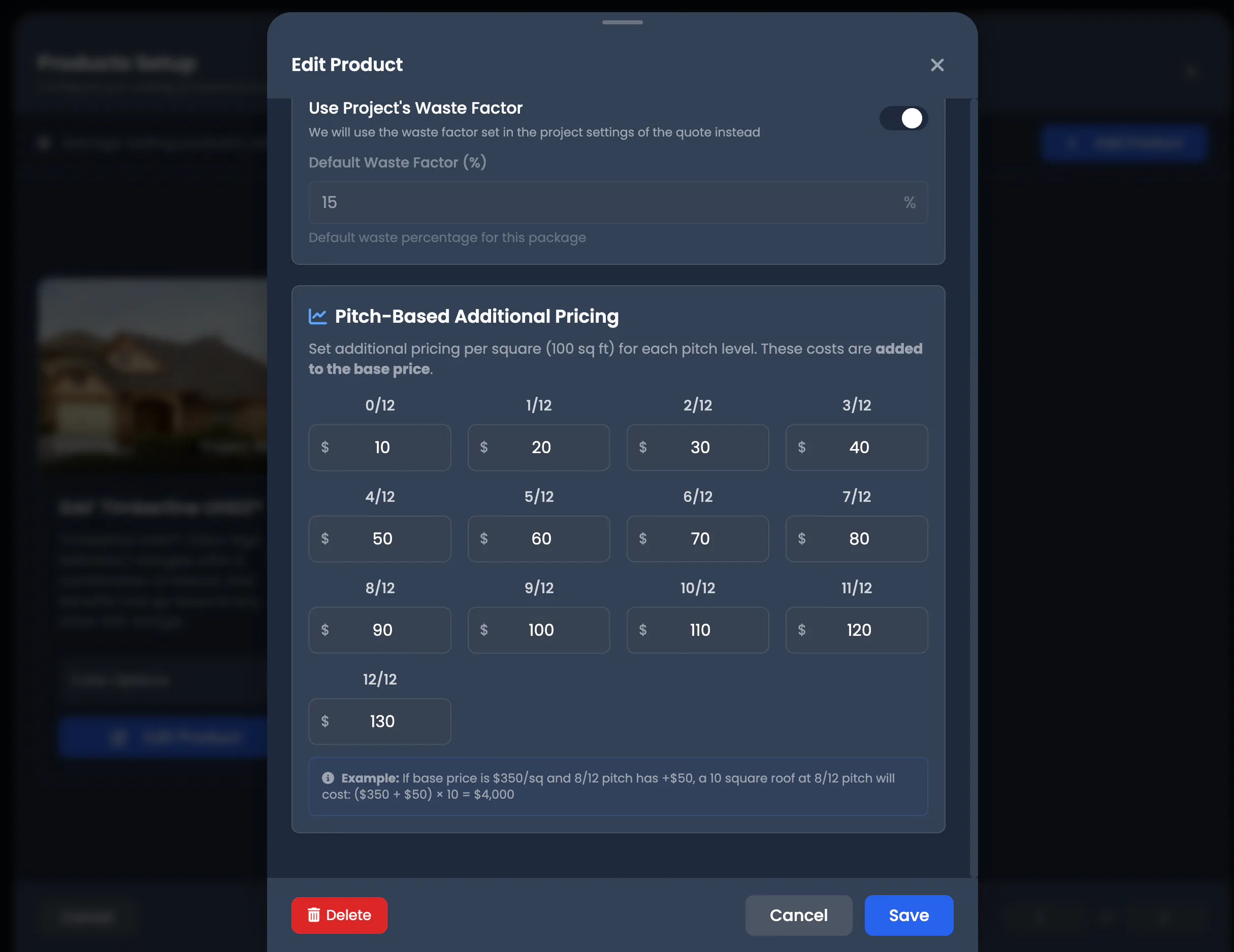 Pitch Pricing Grid