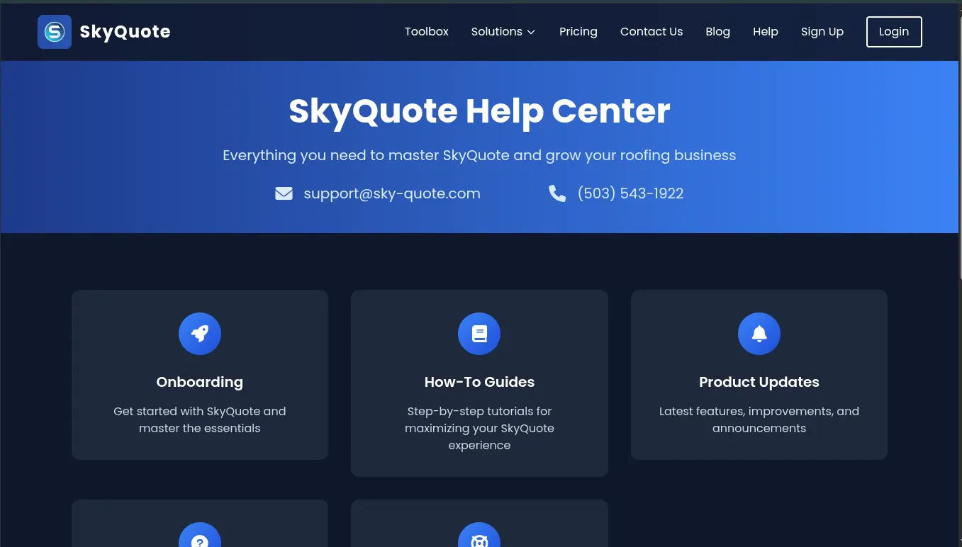 Help Center Screenshot