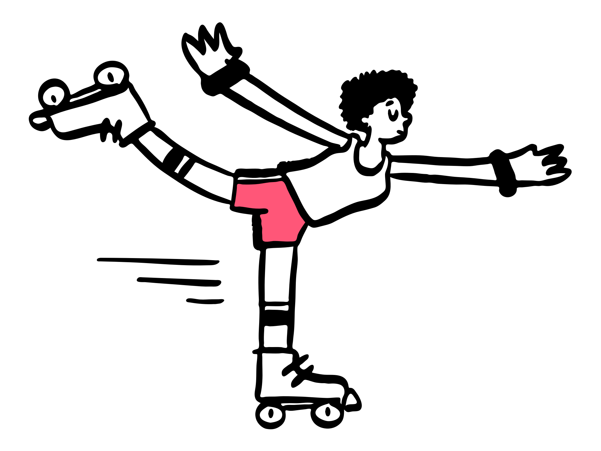 Illustration of a person roller skating