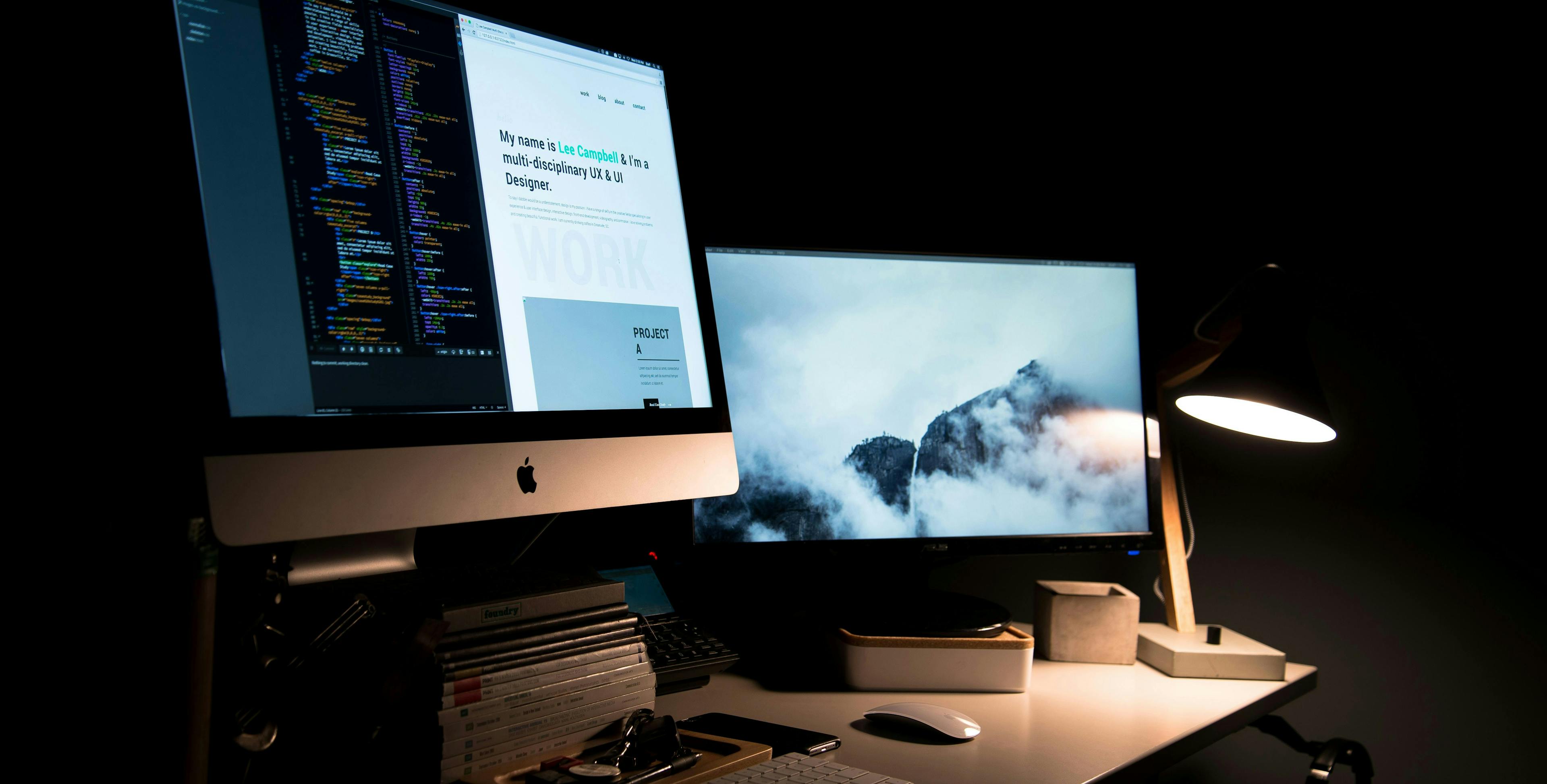 two screens side by side