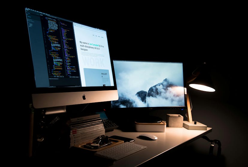 two screens side by side