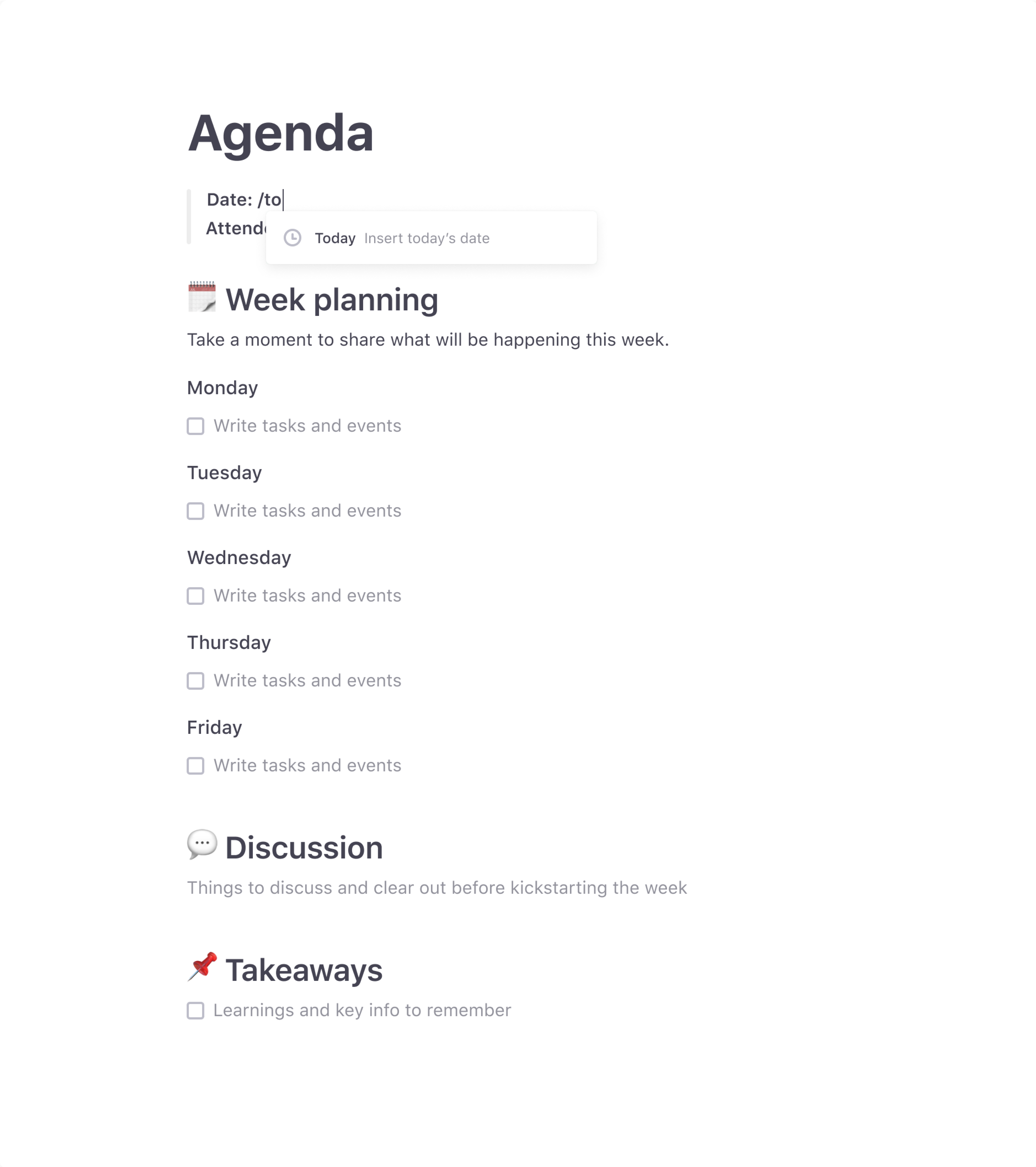 minimal meeting agenda template