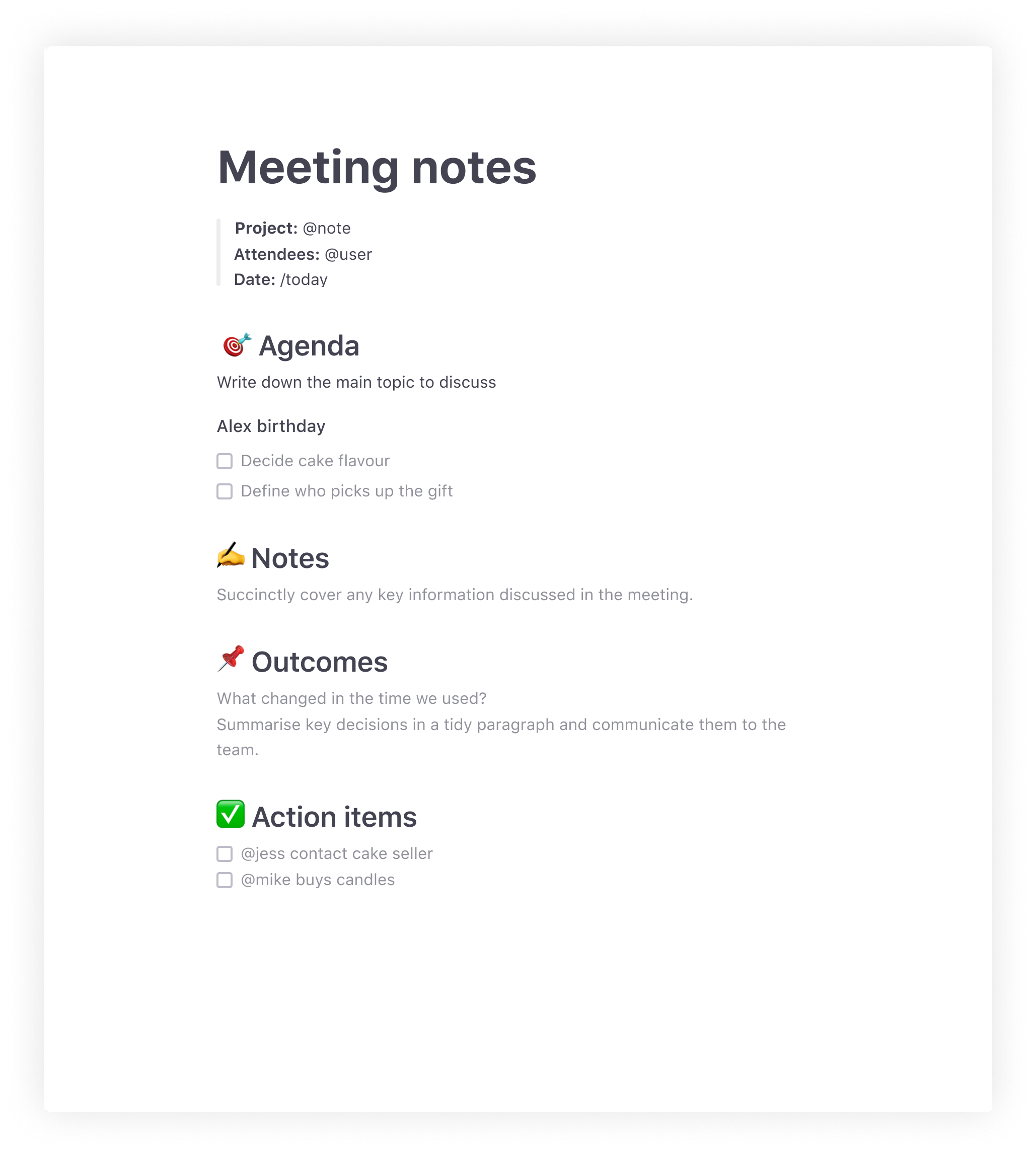 writing the minutes of the meeting