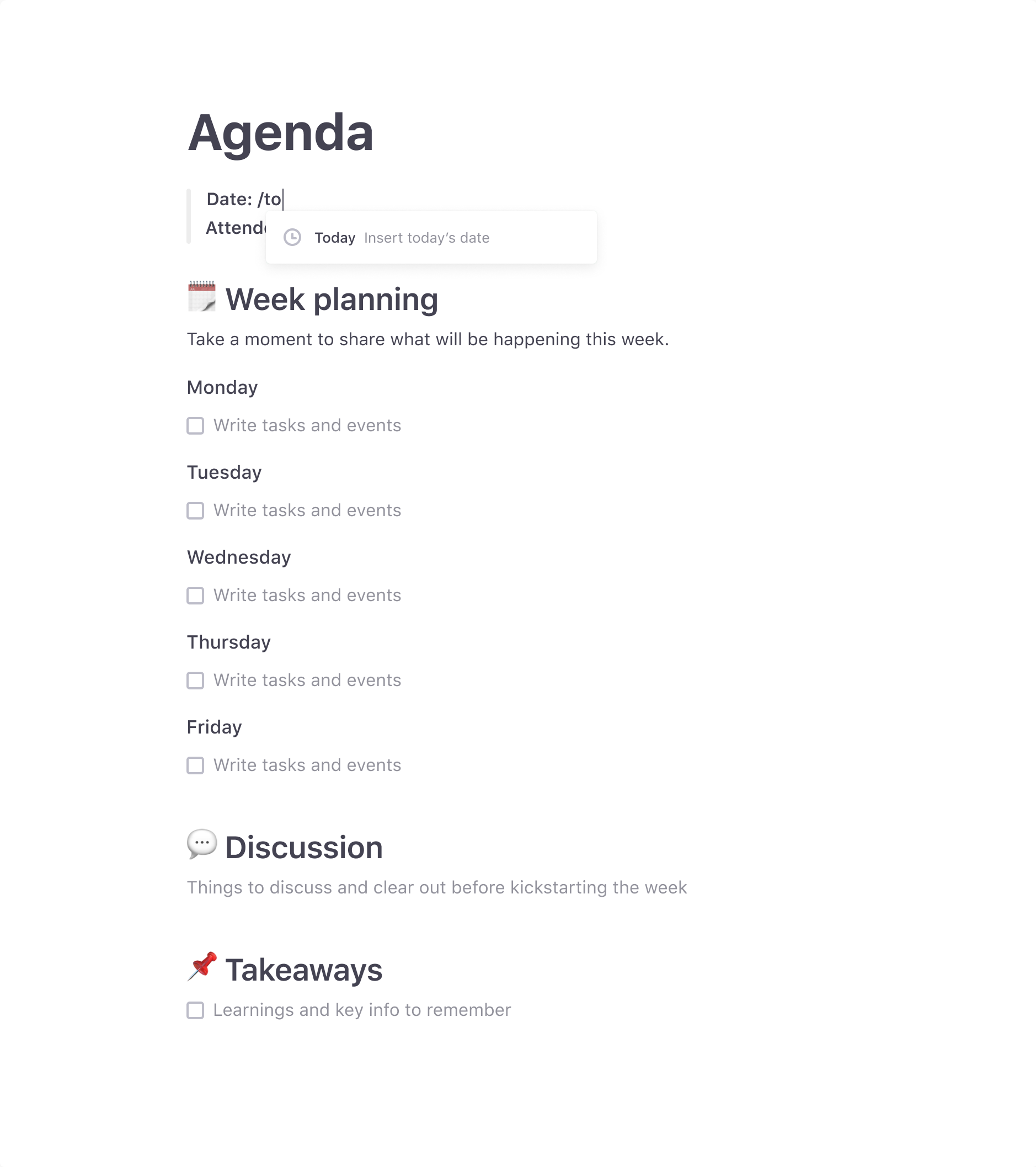 Simple Agenda Template