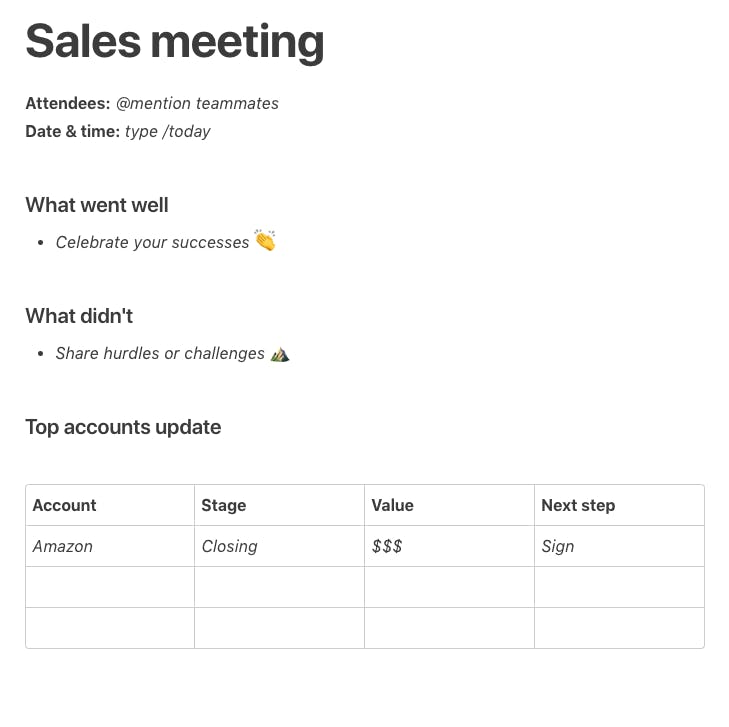 Free And Easy To Use Sales Meeting Template free-and-easy-to-use-sales-meeting-template