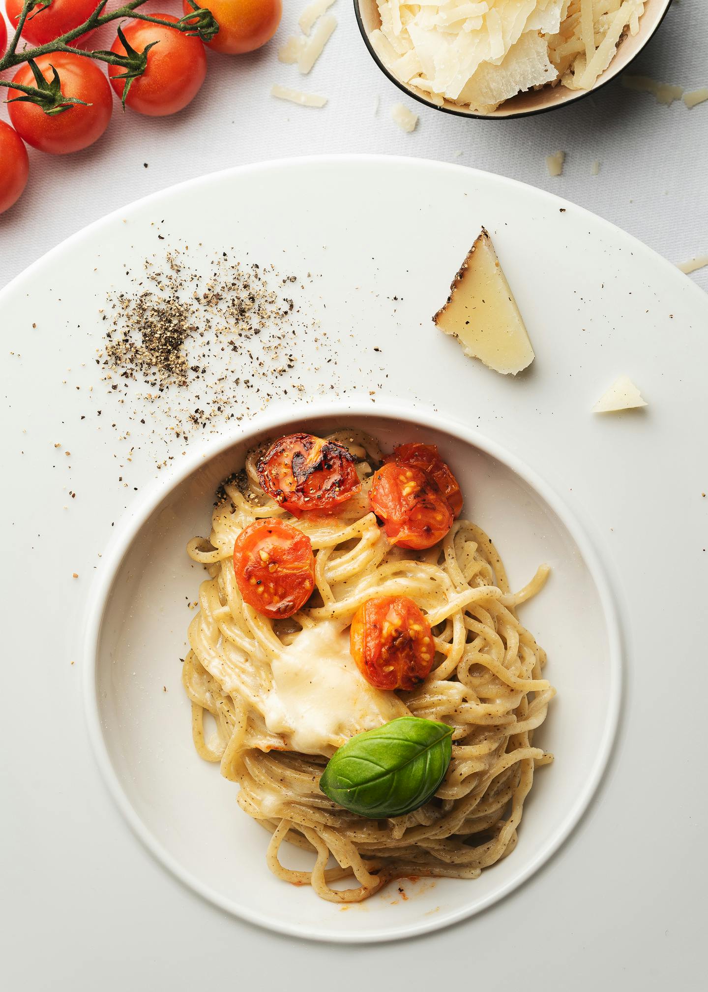 Cacio e pepe met Linguini Zwarte Peper
