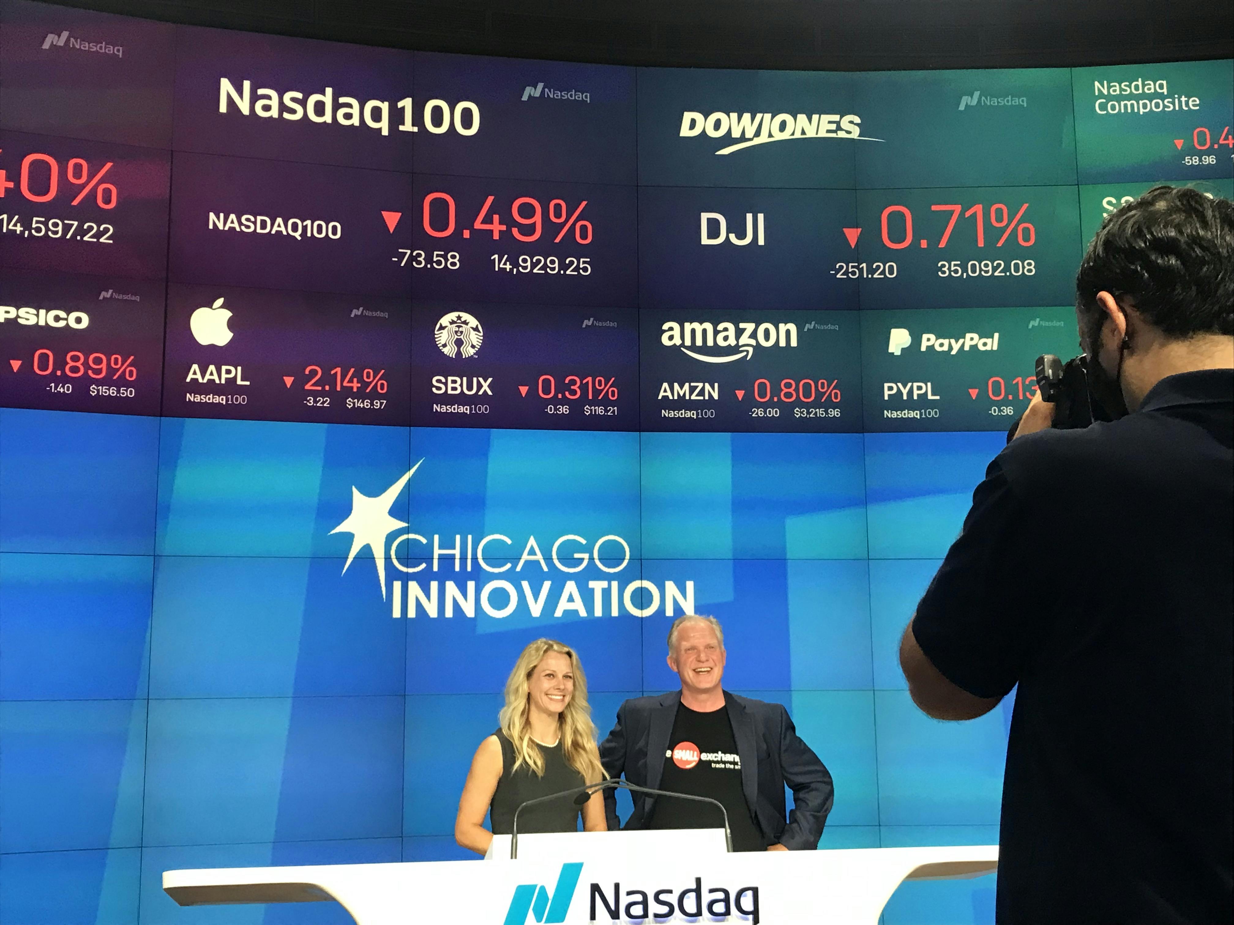 The Small Exchange and Fellow Chicago Innovation Awards Winners Ring the Nasdaq Closing Bell