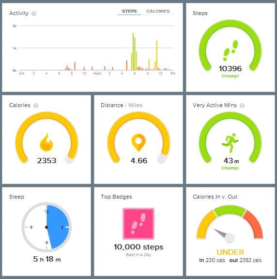 FitBit Data provided by Katie Frampton