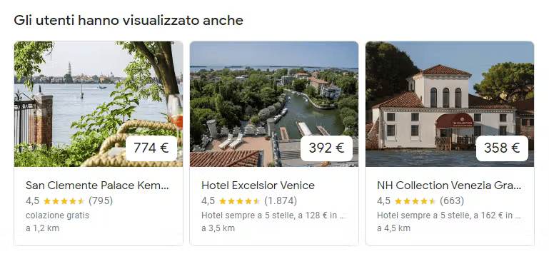 Sezione “gli utenti hanno visualizzato anche” Google