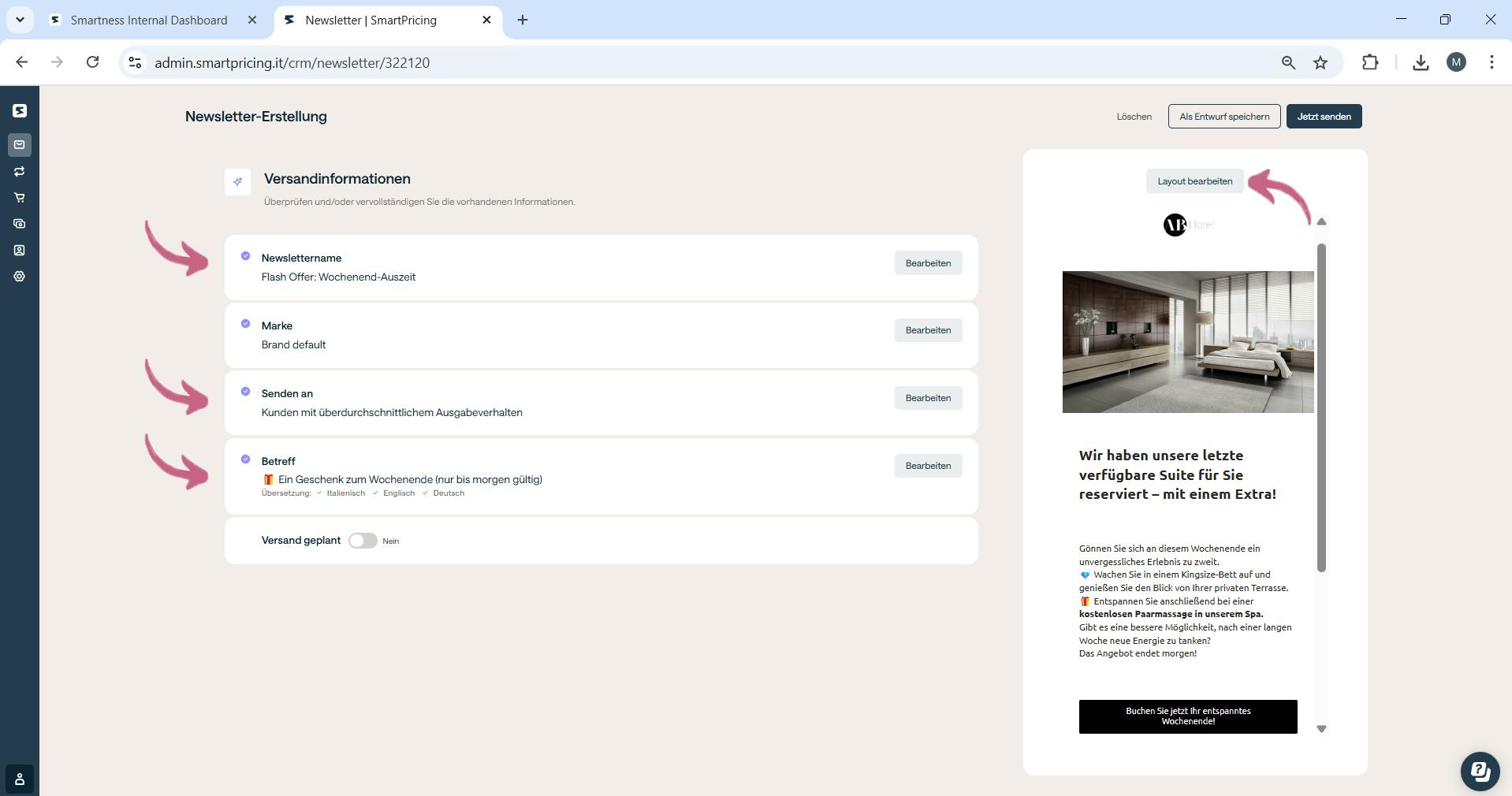 Newslettererstellung in Smartconnect