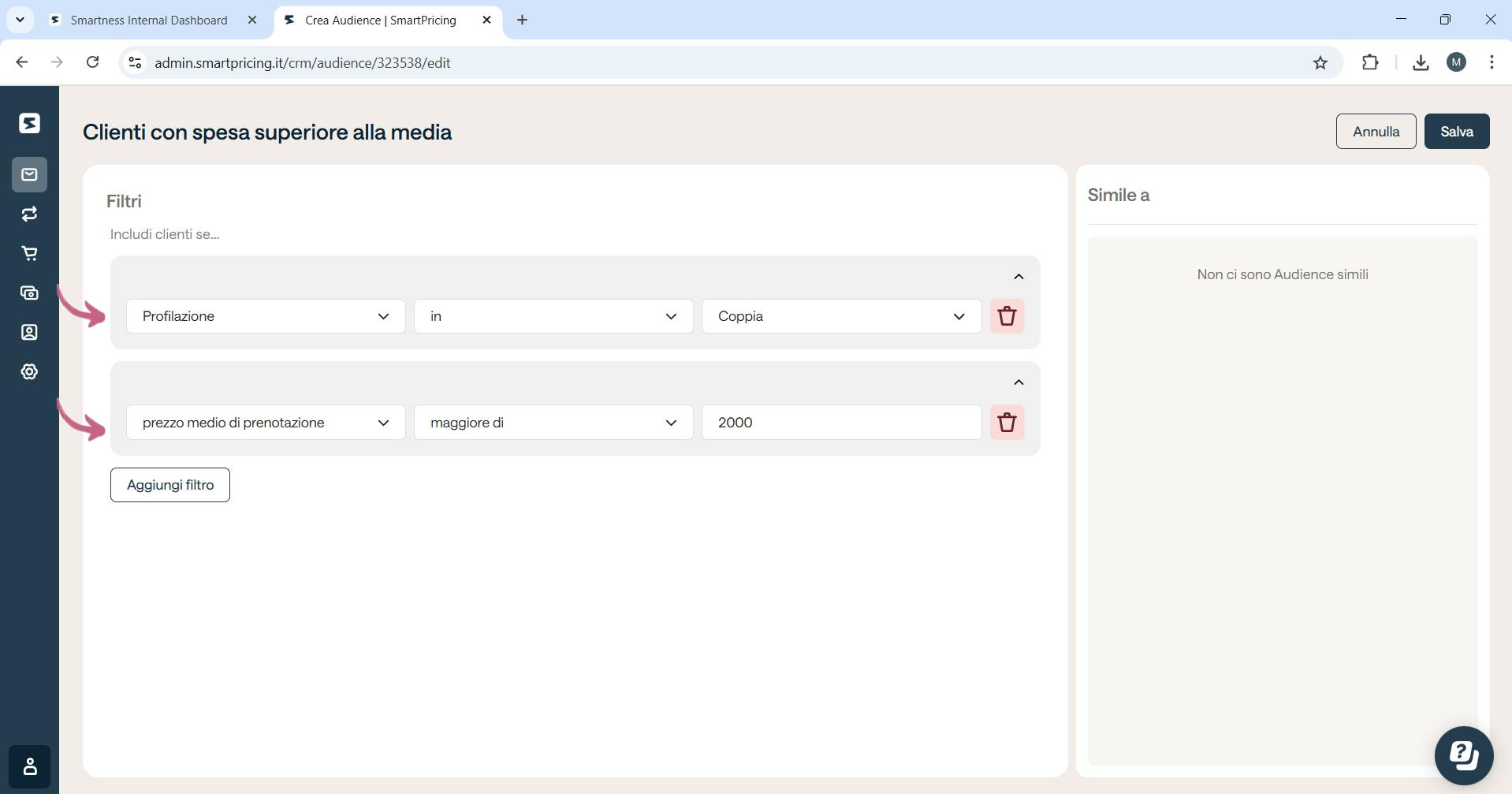 Creazione di Audience con Smartconnect