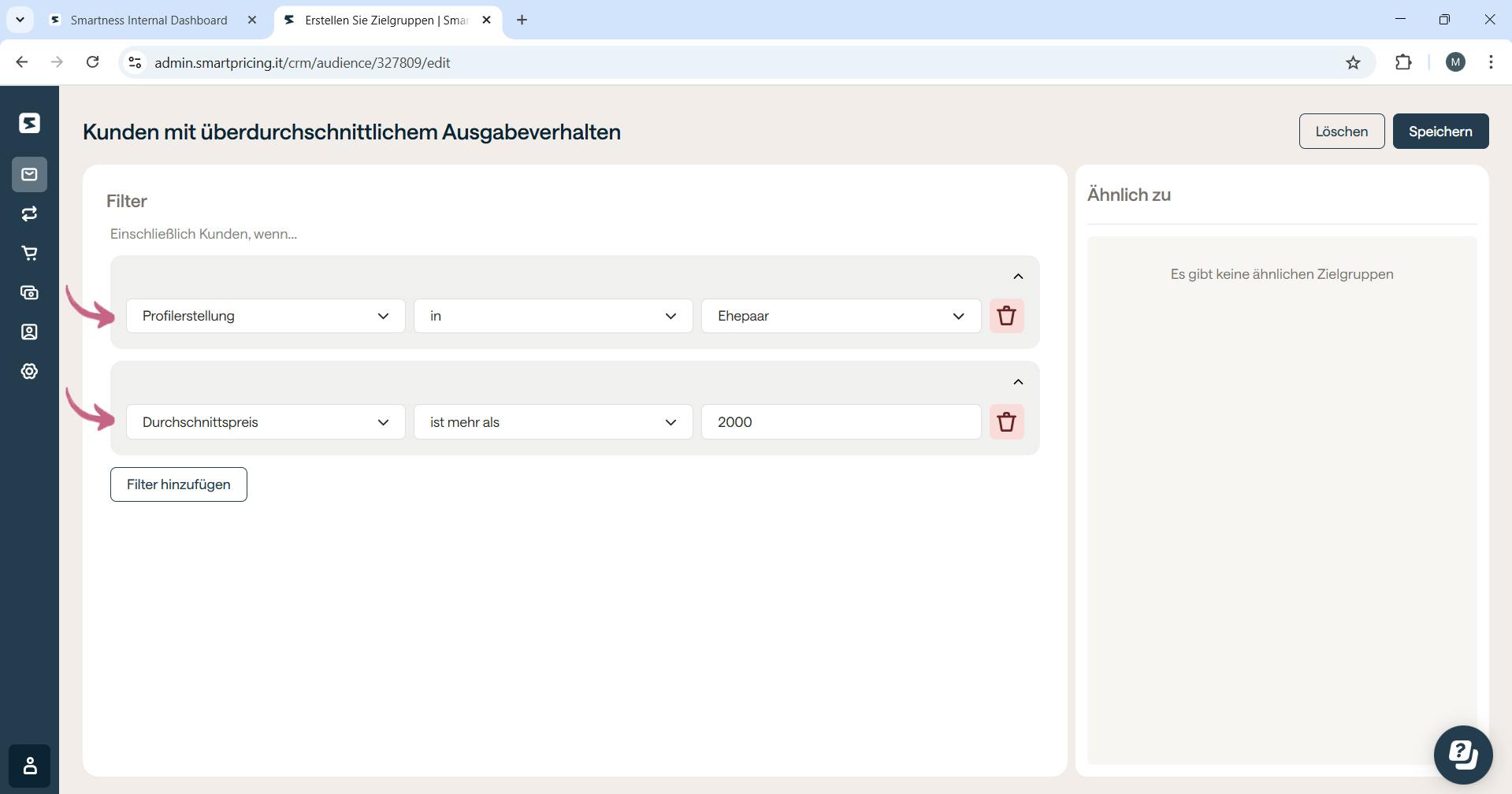 Zielgruppenerstellung in Smartconnect