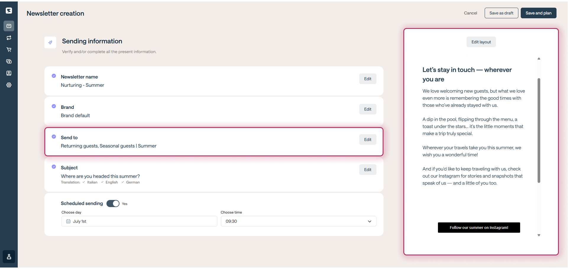 Smartconnect - Creating a newsletter