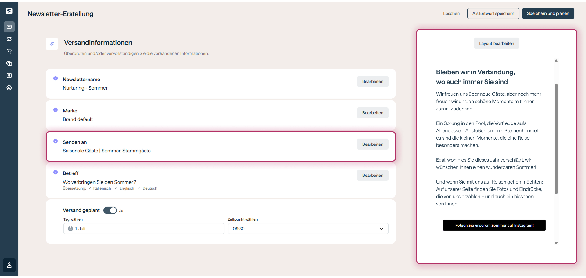 Smartconnect - Newsletter erstellen