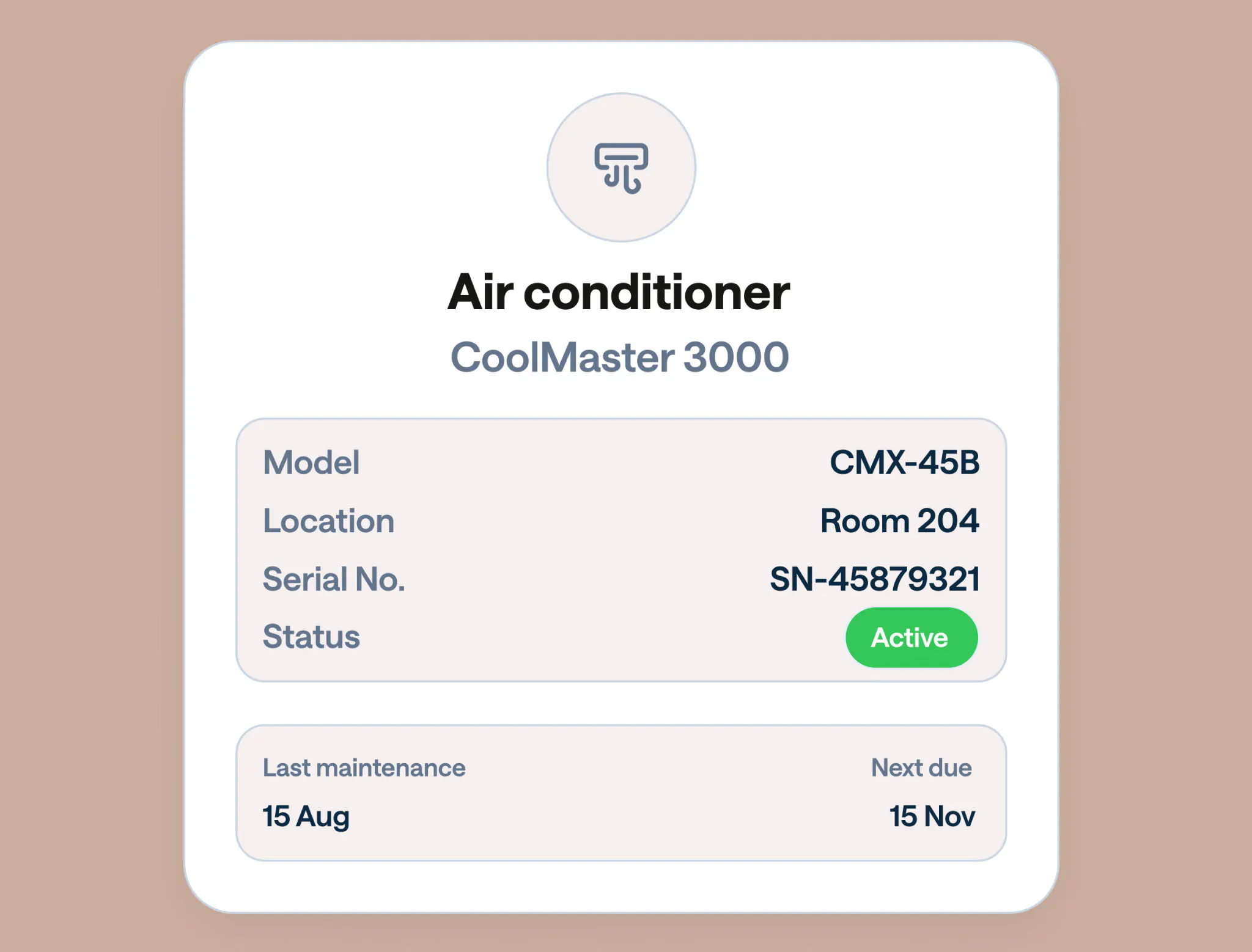 Maintenance - asset tracking