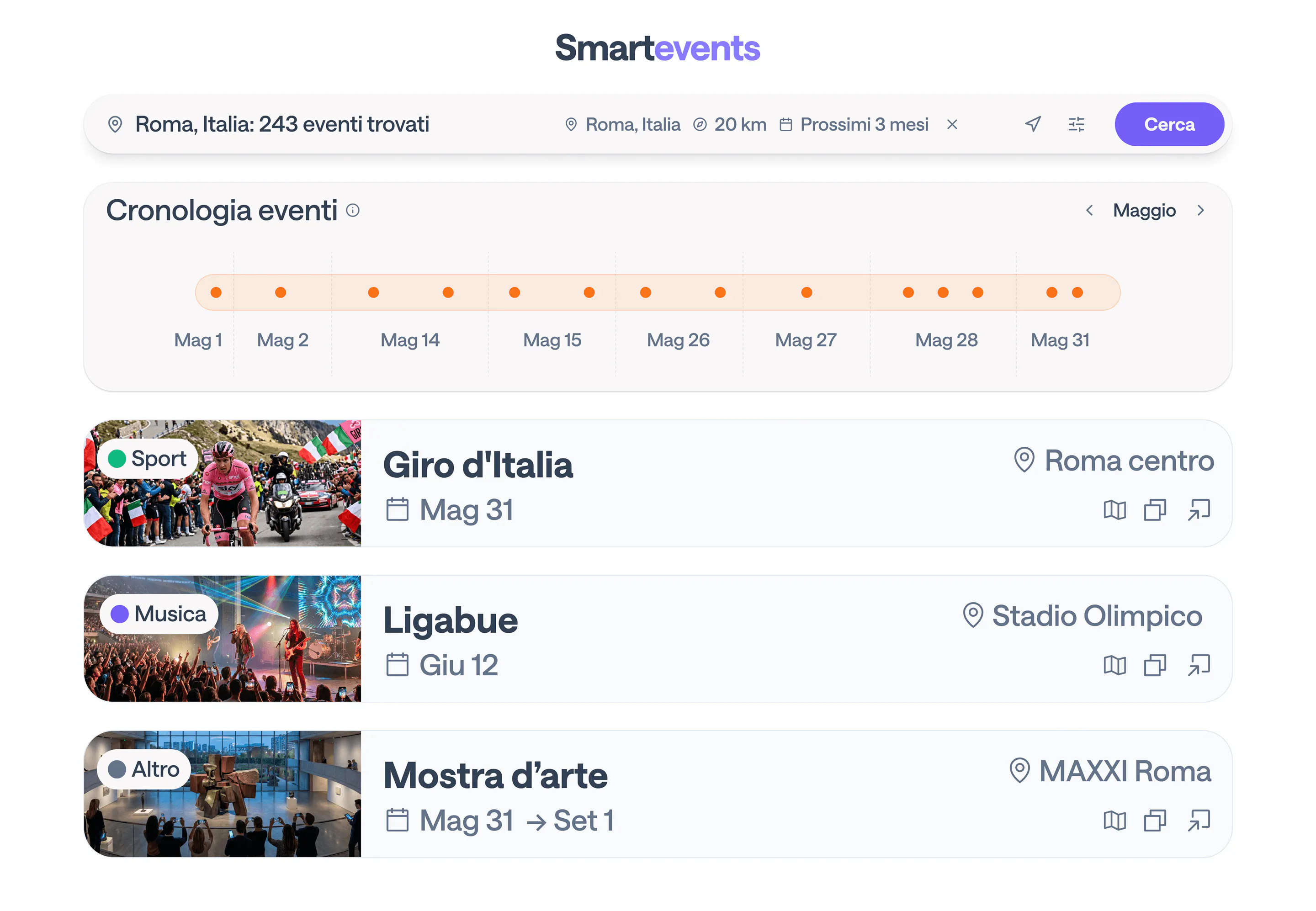 Smartevents homepage