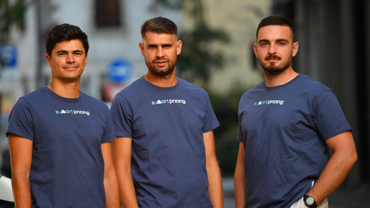 Fondatori Smartpricing Luca Rodella, Tommaso Centonze e Eugenio Bancaro
