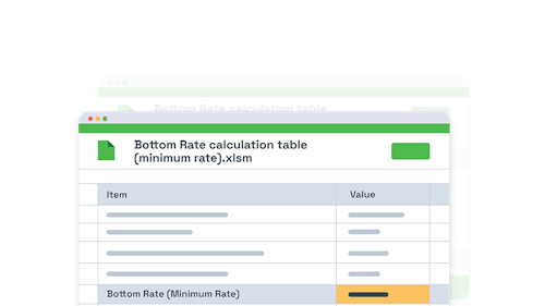 Bottom rate calculation table (minimum rate) - Smartpricing