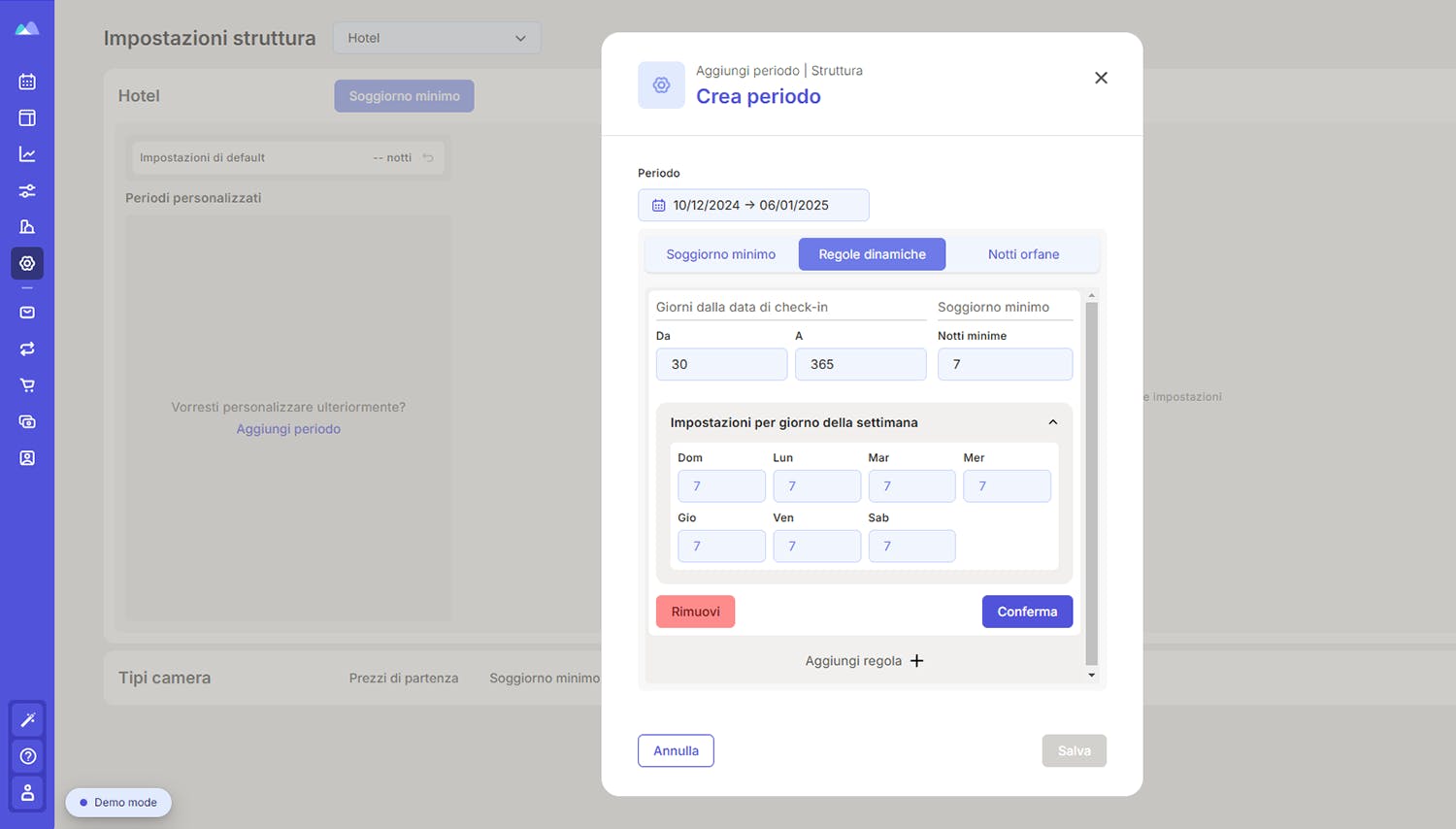 Gestione dinamica del soggiorno minimo con il software di prezzi dinamici e Revenue management Smartpricing