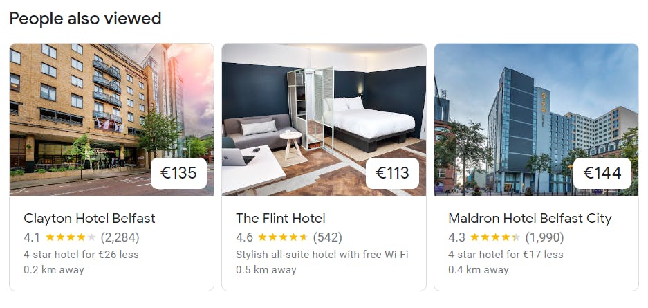 Google Travel "People also viewed" section | Smartpricing