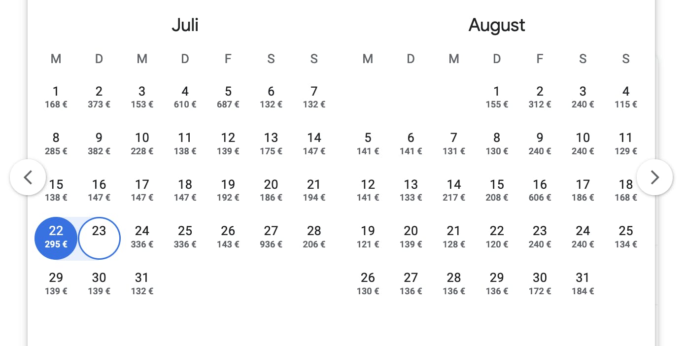 Google Travel - Kalender