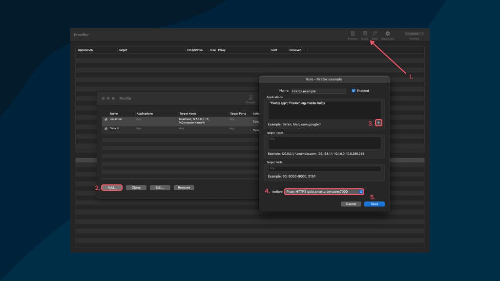 Proxifier - Firefox example