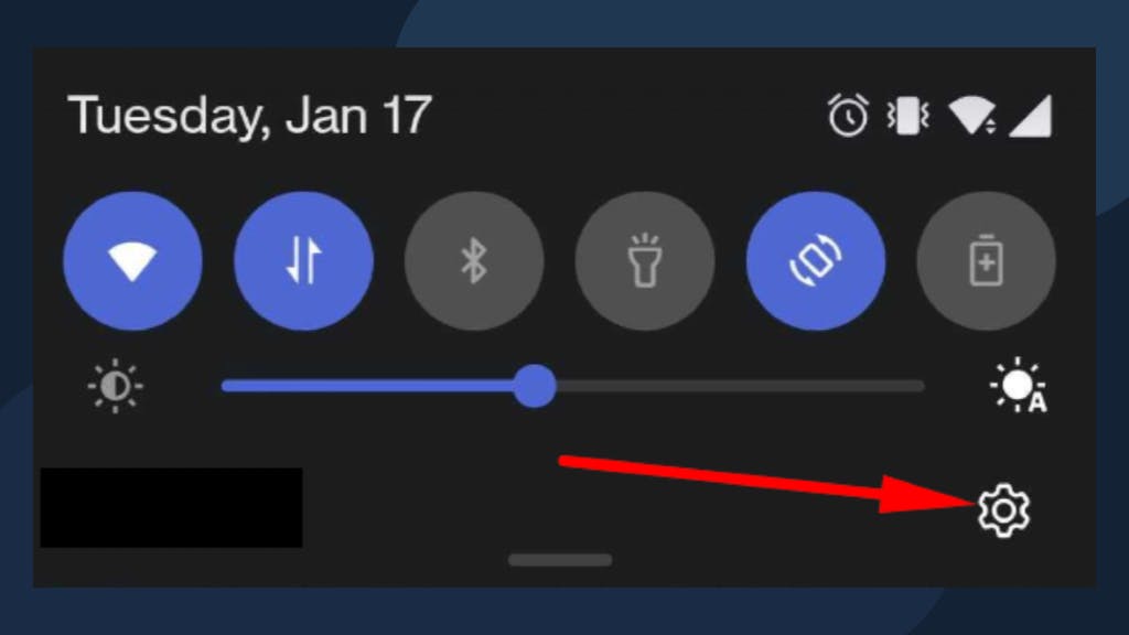 Open your Android’s Settings by clicking on the gear icon.